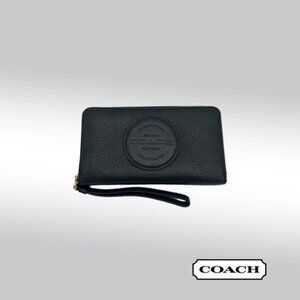 Coach Dempsey Large Phone Wallet – Refined Black Leather (Style C4111)